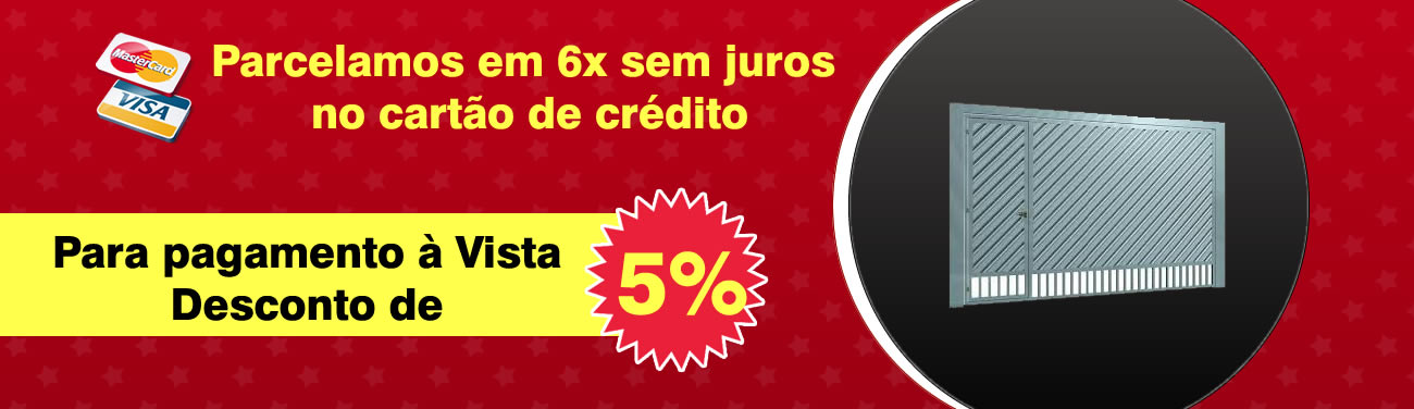 Parcelamos seu portão em até 10x sem jutos no cartão de crédito!